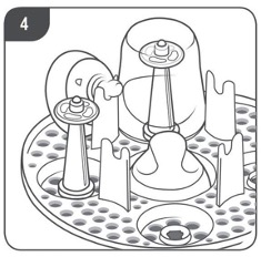 Diagramma di vassoio sterilizzatore supervapore con bottiglie all'interno