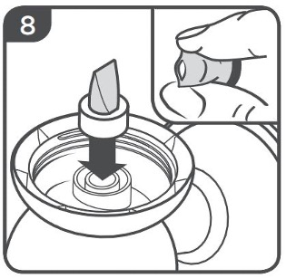 pompa mammaria manuale come assemblare i passaggi da 1 a 9 come elencati di seguito
